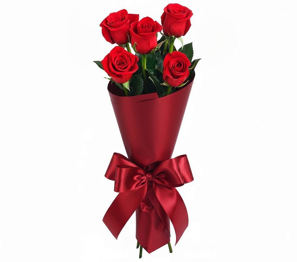 Букет 5 Красных роз Эдлесс Лав в Поселок дома отдыха Озера