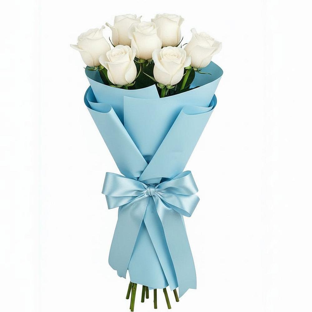 Букет 7 белых роз Проуд в Поселок дома отдыха Озера