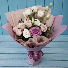 Букет цветов из:  Розы и Лизиантусы в Поселок дома отдыха Озера