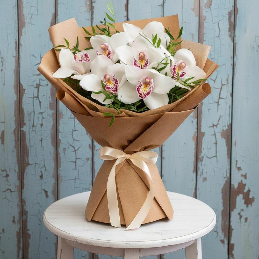 Букет цветов из: Орхидеи и Розы в Поселок дома отдыха Озера