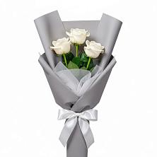 Букет 3 белые розы в Поселок дома отдыха Озера