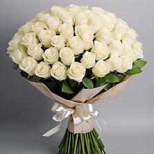 Букет 101 беля роза Белоснежка в Поселок дома отдыха Озера