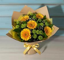Букет цветов из:  Герберы и Хризантемы в Поселок дома отдыха Озера