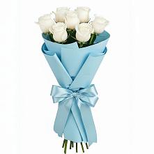 Букет 7 белых роз Проуд в Поселок дома отдыха Озера