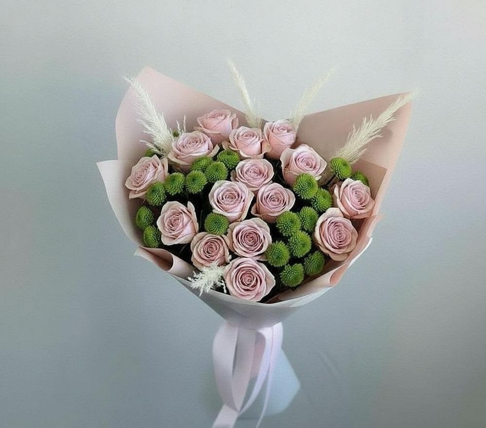 Букет цветов из: Розы и Хризантемы в Поселок дома отдыха Озера