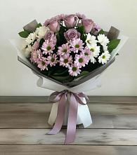 Букет цветов из:  Хризантемы и Розы в Поселок дома отдыха Озера