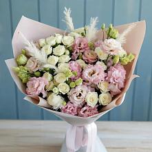 Букет цветов из:  Альстромерии и Розы в Поселок дома отдыха Озера