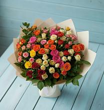 Букет Микс из разноцветных кустовых роз #REPLACE_PRED# Поселок дома отдыха Озера