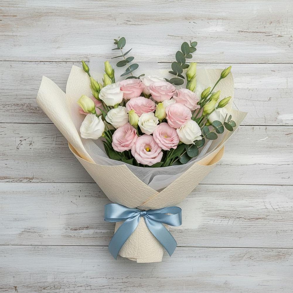 Букет цветов из: Лизиантусы в Поселок дома отдыха Озера